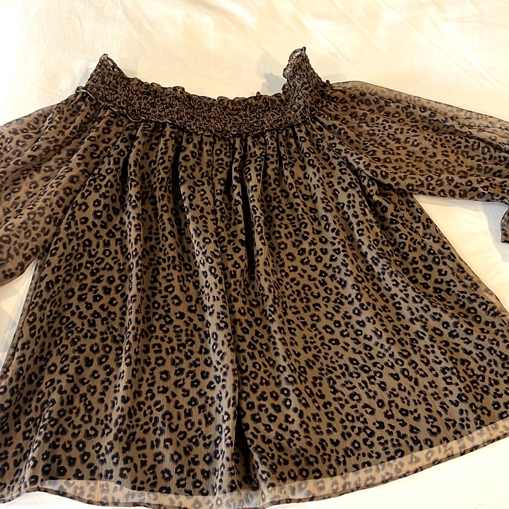 Leopard off the shoulder top